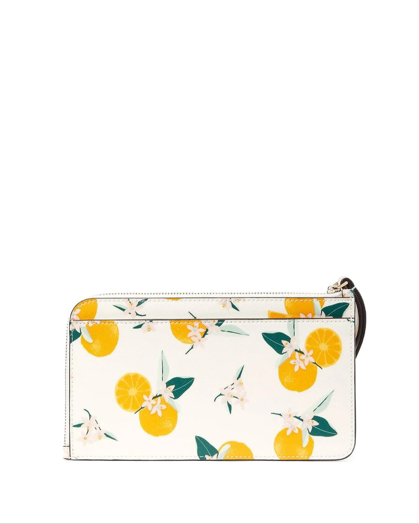 Kate Spade Lucy Orange Toss Printed Medium L-zip Wristlet
