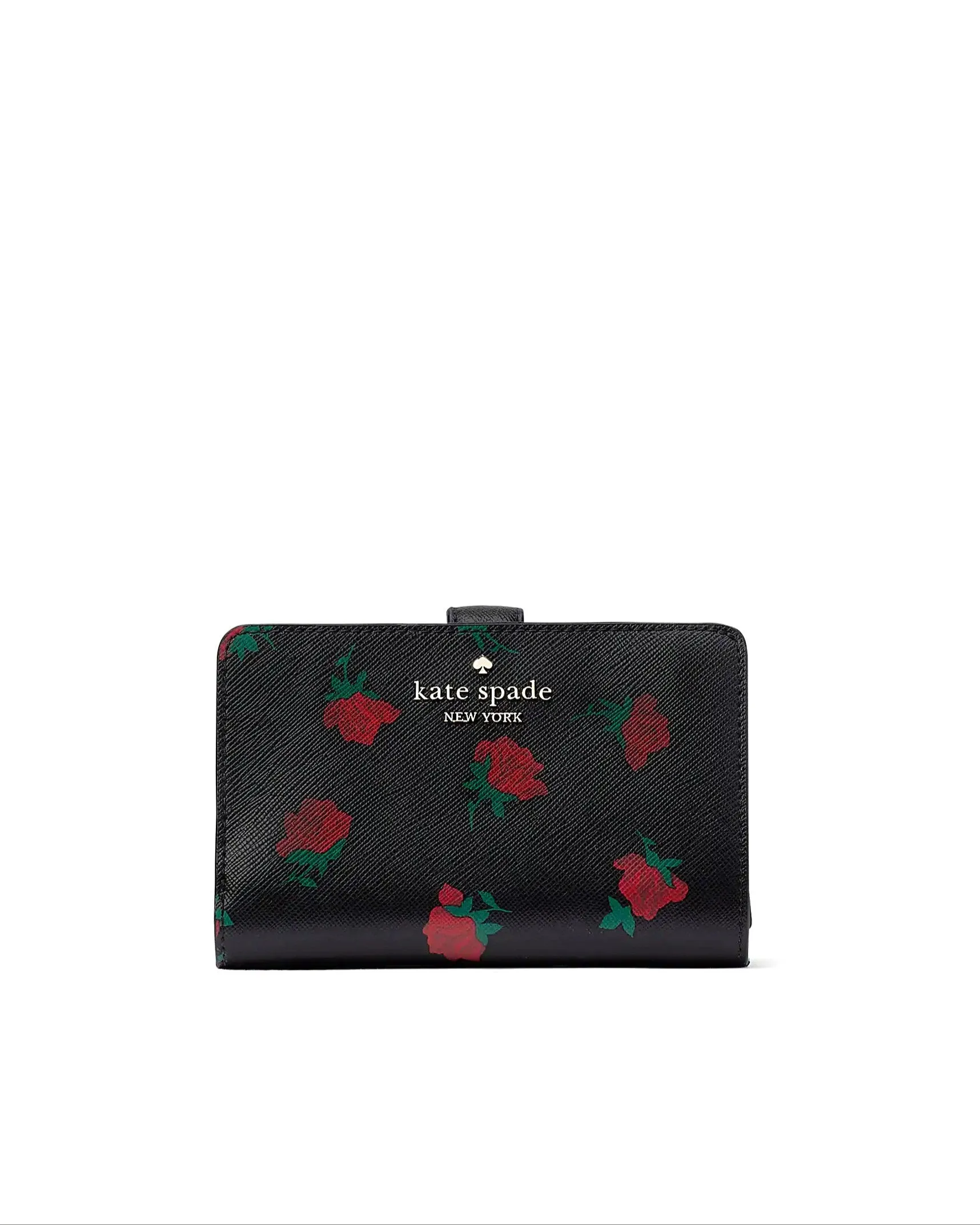 Kate Spade Madison Rose Toss Printed Medium Compact Bifold Wallet