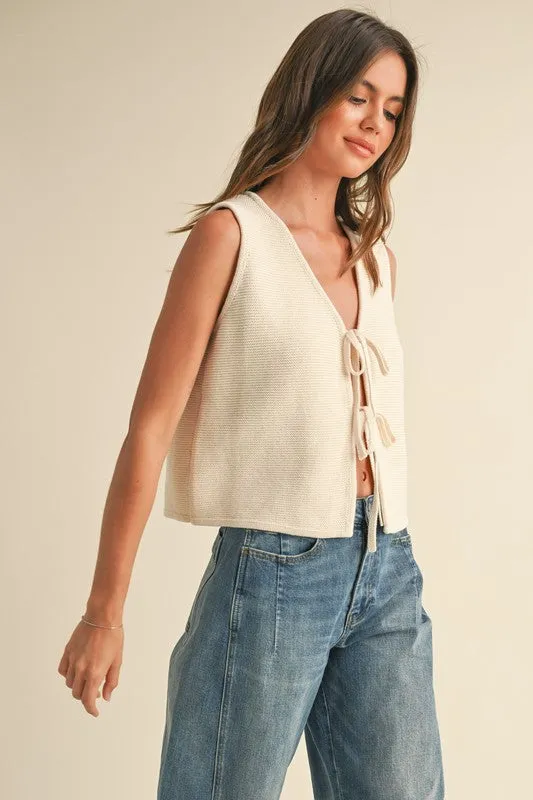 Kelly Knit Vest in Cream