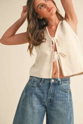 Kelly Knit Vest in Cream