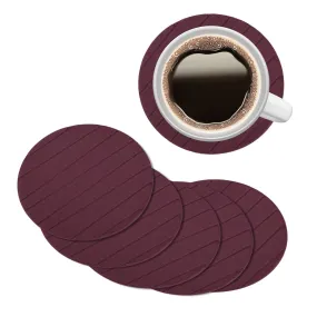 Kuber Industries Coaster | Tea Coasters for office Table | Foam Tea Coasters for Kitchen | Coasters for Dining Table | Office Desk Coasters | Round Lining-Design Coaster | 6 Piece Set | Purple