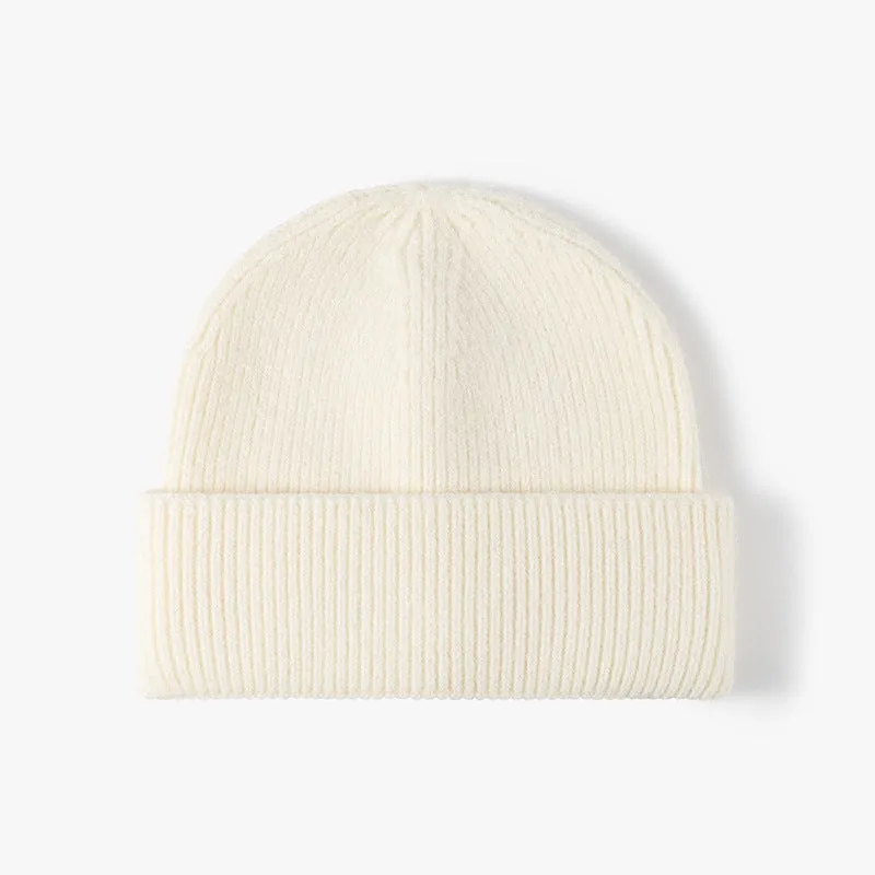 Ladies Solid Color Folder Knit Hat SKAH4216