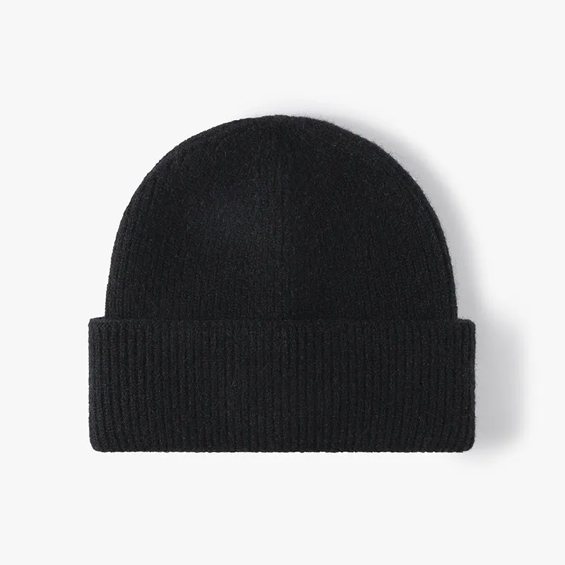 Ladies Solid Color Folder Knit Hat SKAH4216