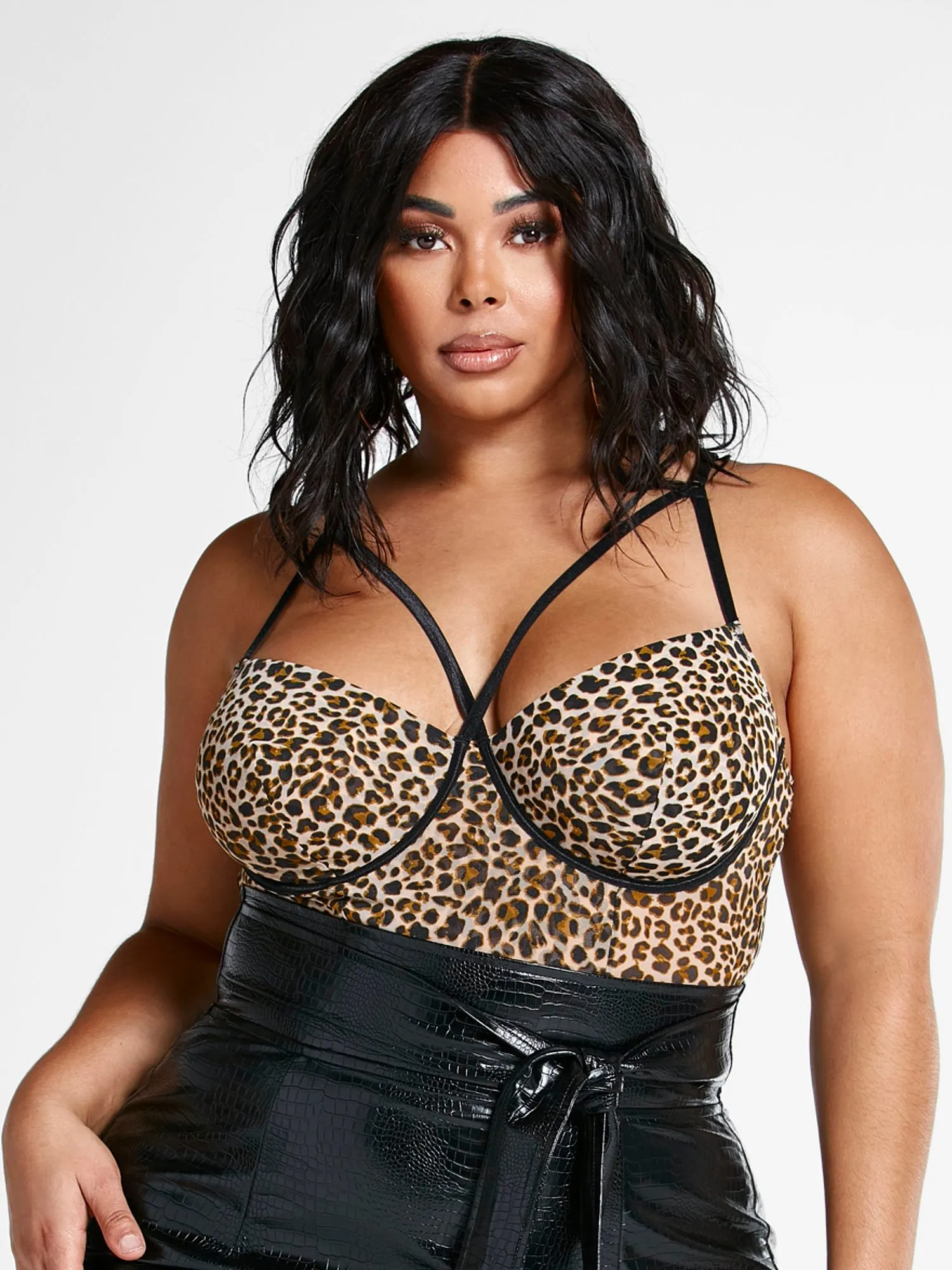 Latisha Leopard Print Strappy Bodysuit