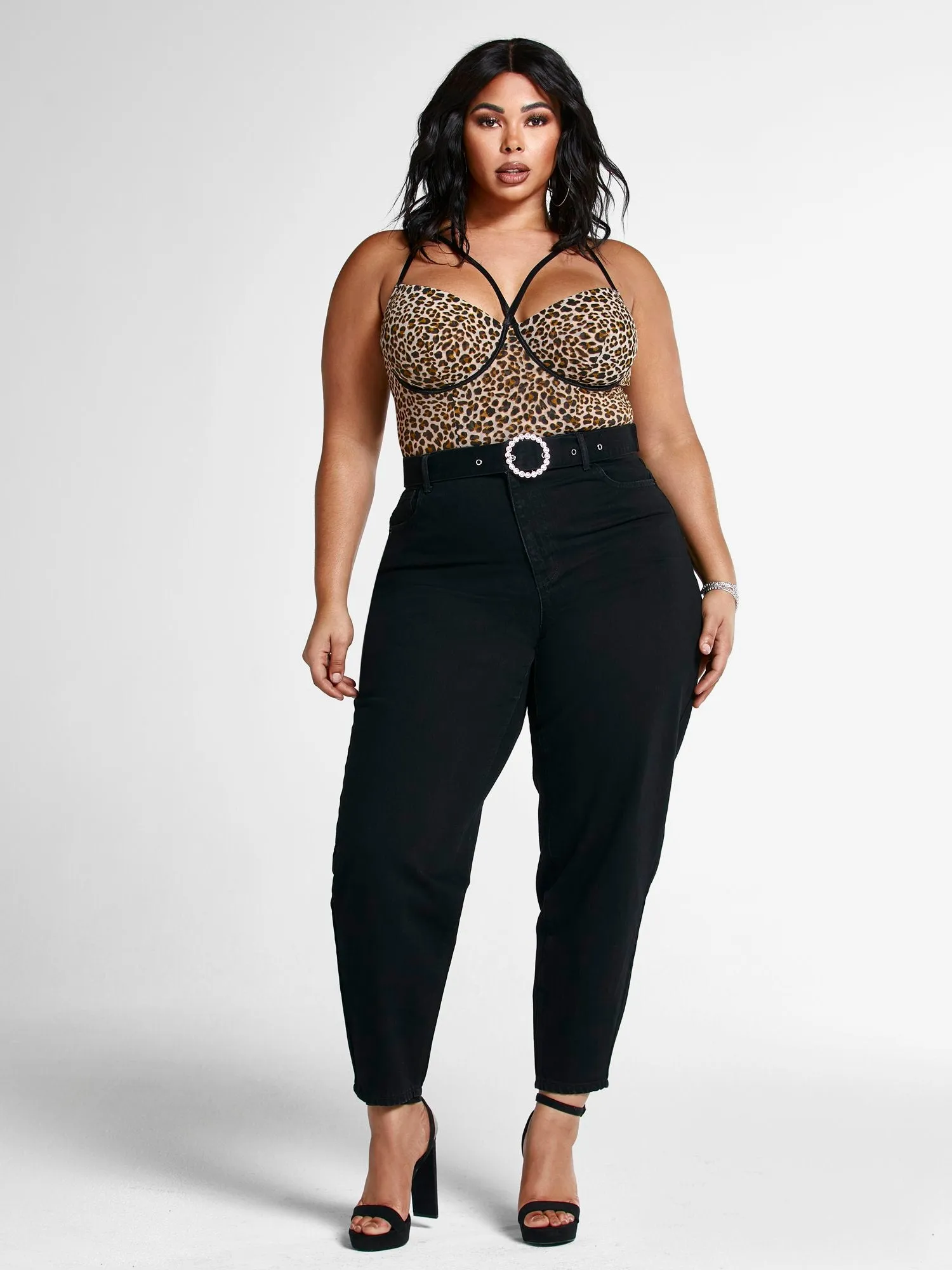 Latisha Leopard Print Strappy Bodysuit