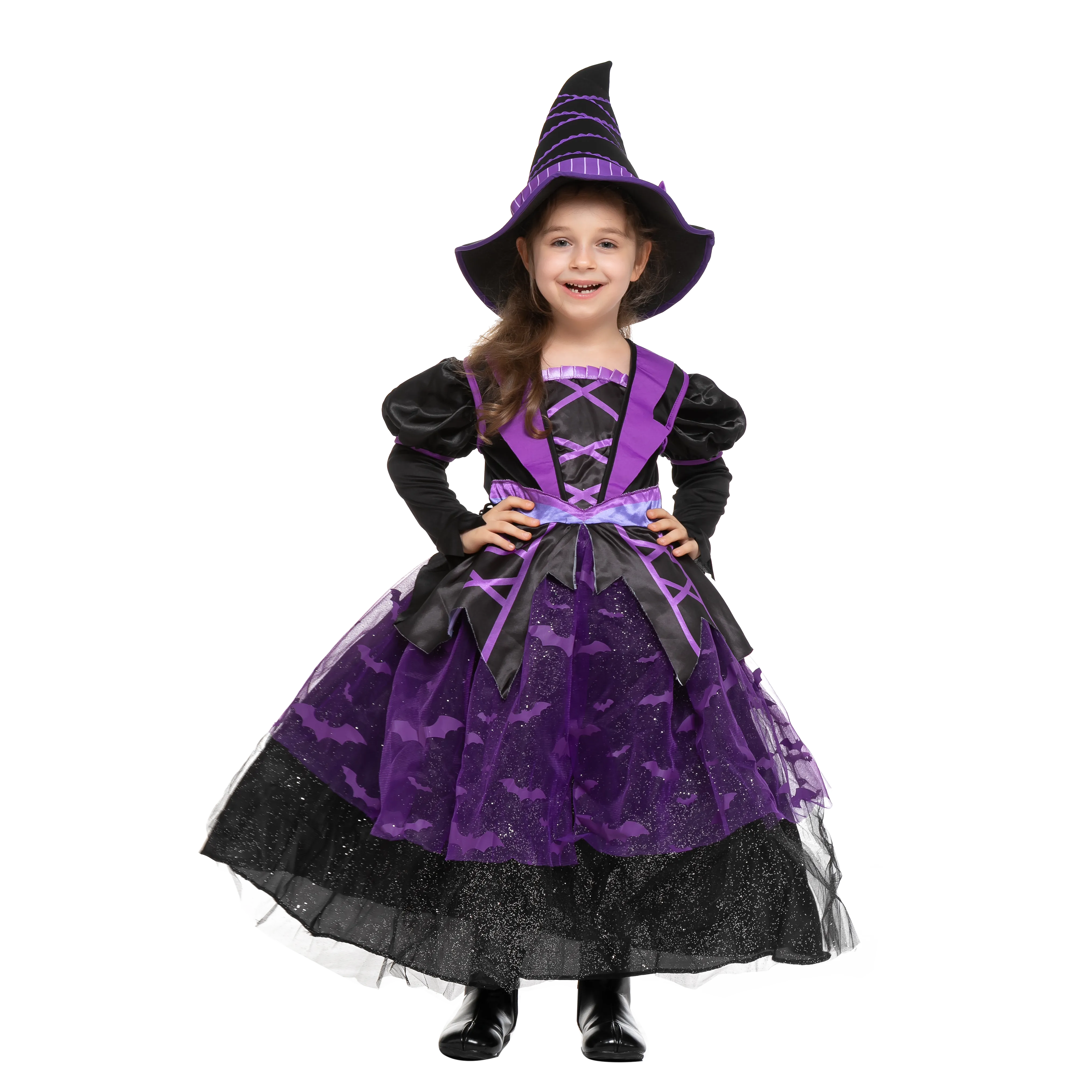 LED Light up Witch Costume  For Role Play Cosplay- Child