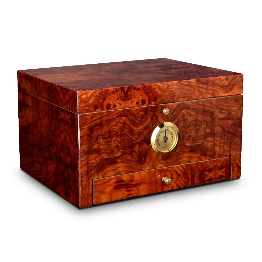 Luxury Cigar Humidor 2 Layers Spanish Cedar Wood Cigar Box With Hygrometer Moisturizing Cabinet Fit 50 PCS