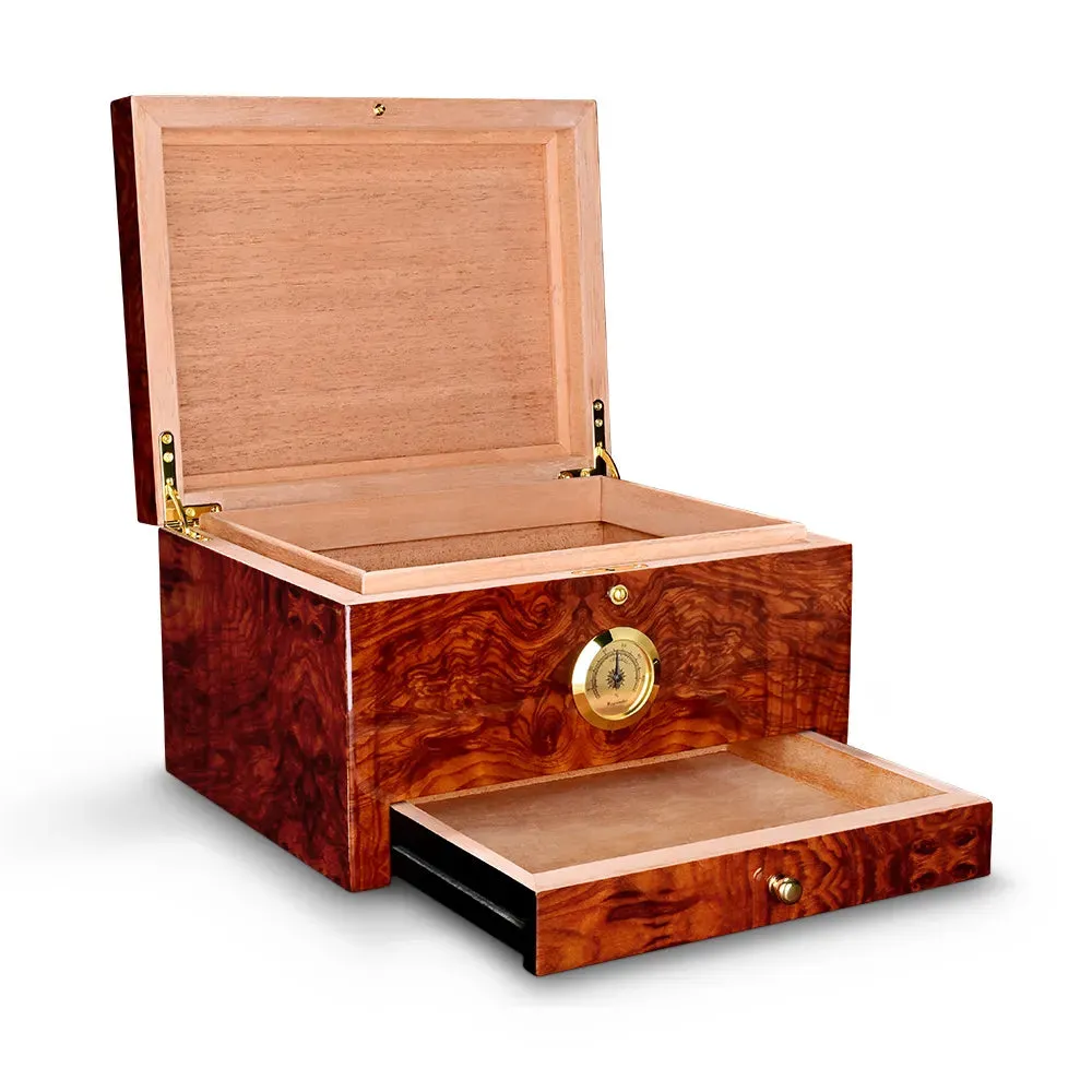 Luxury Cigar Humidor 2 Layers Spanish Cedar Wood Cigar Box With Hygrometer Moisturizing Cabinet Fit 50 PCS