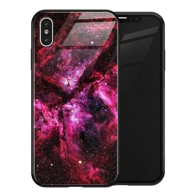 Luxury Space Silicone Glass Anti Slip Iphone Cases