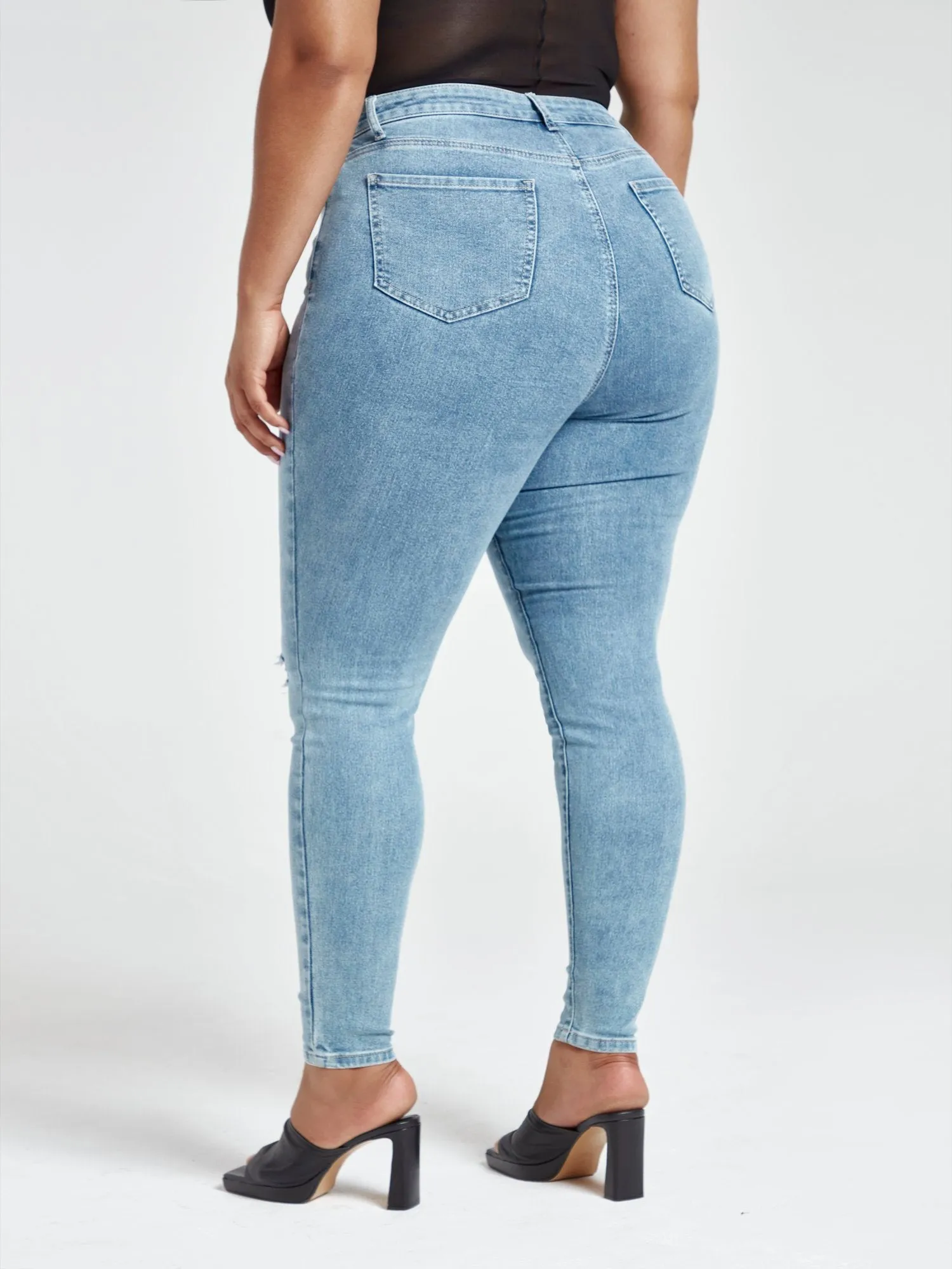 Medium Wash High Rise Skinny Jeans