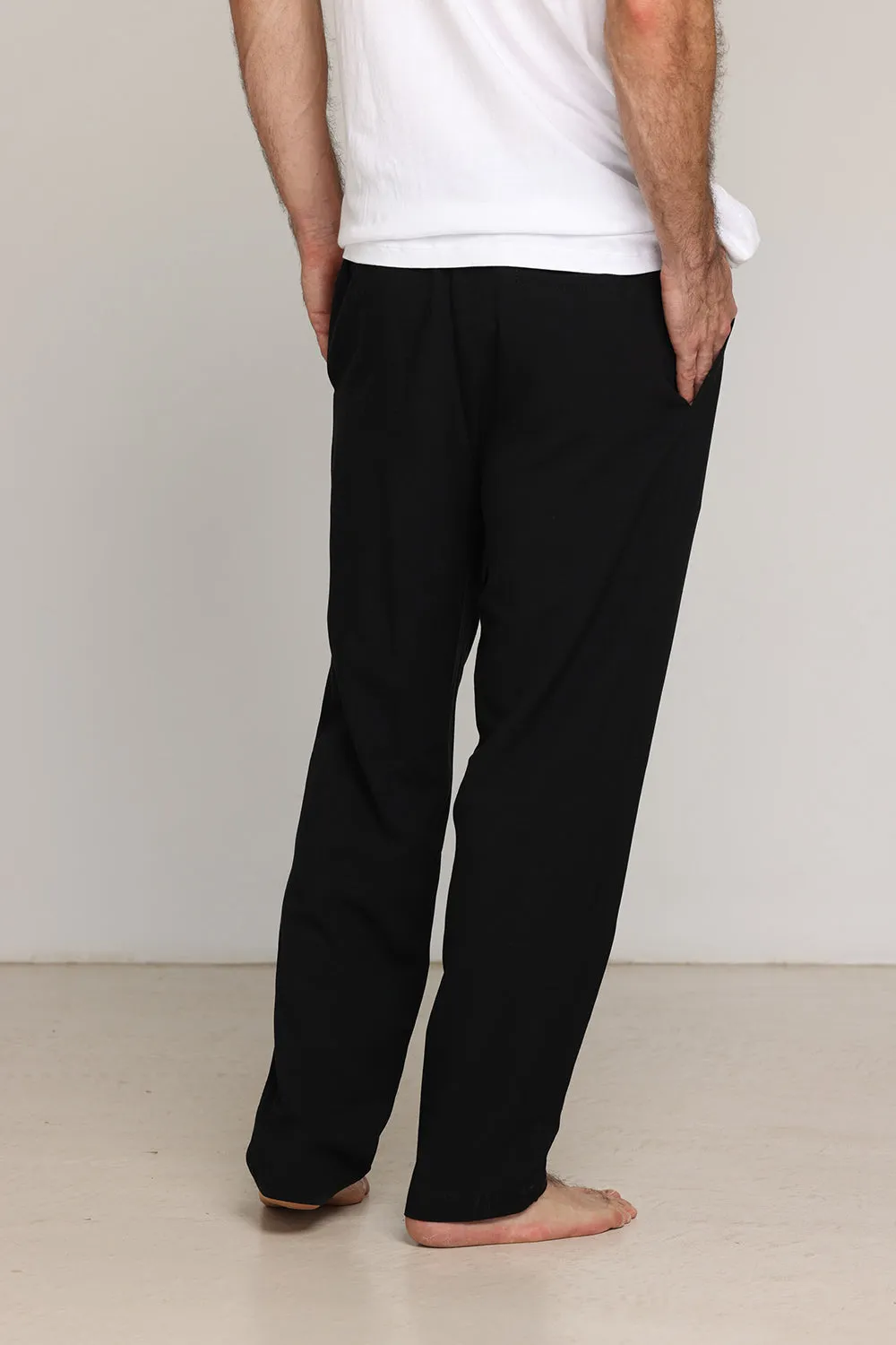 Men Linen Pants Black