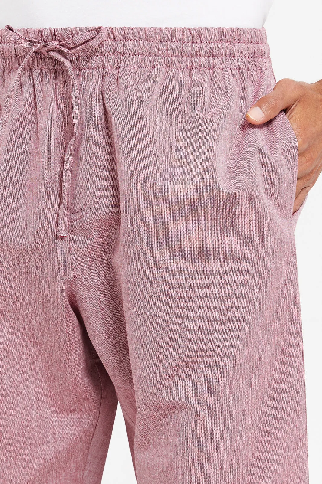 Men Red Plain Pyjama Bottom