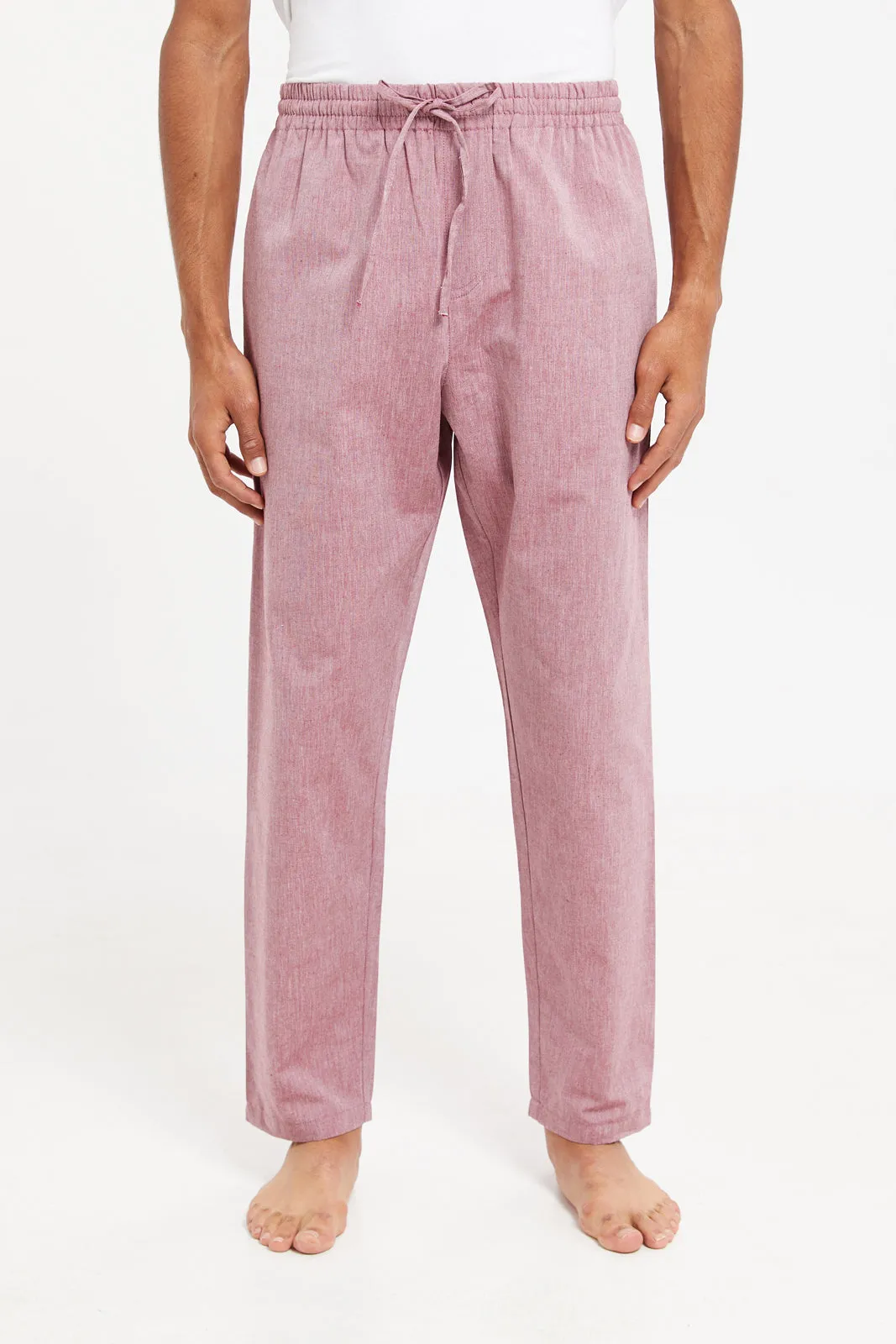 Men Red Plain Pyjama Bottom