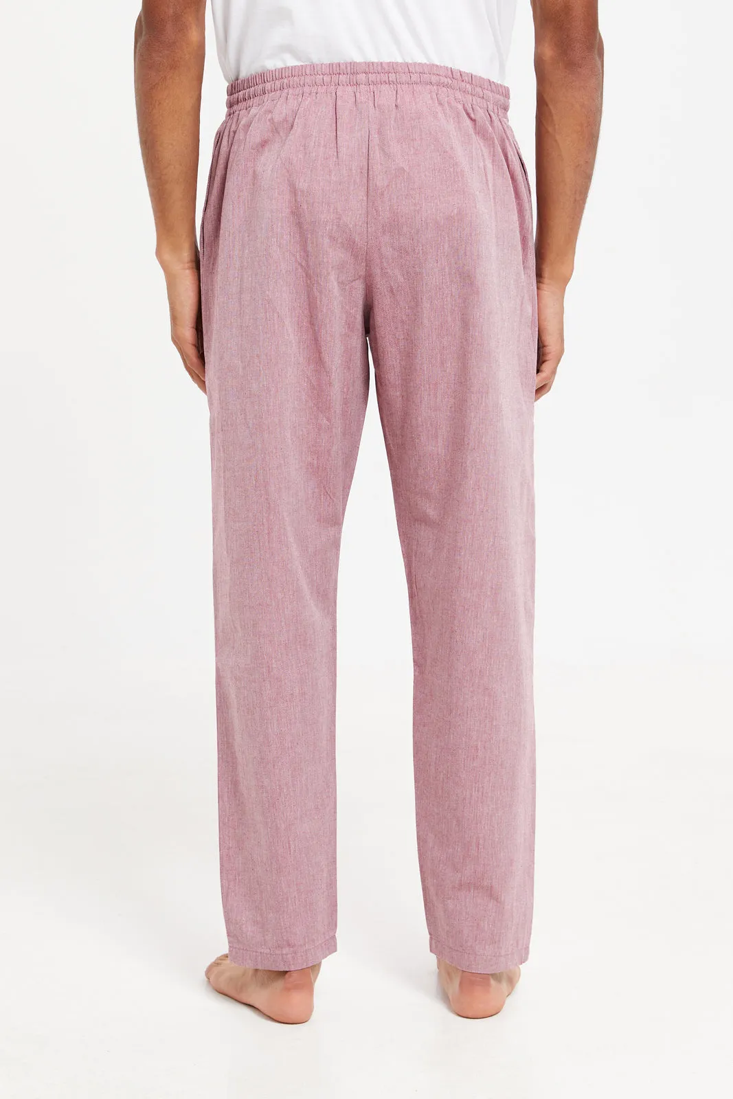 Men Red Plain Pyjama Bottom