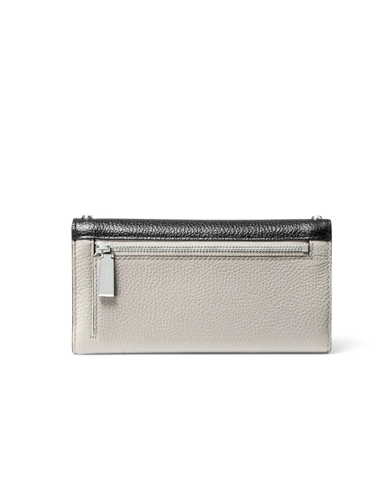 Michael Kors Women's Black & Pearl Grey Mott Large Slim Envelope Trifold
