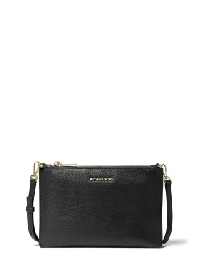 Michael Kors Women's Black Large Pebbled Leather Double-Pouch Crossbody
