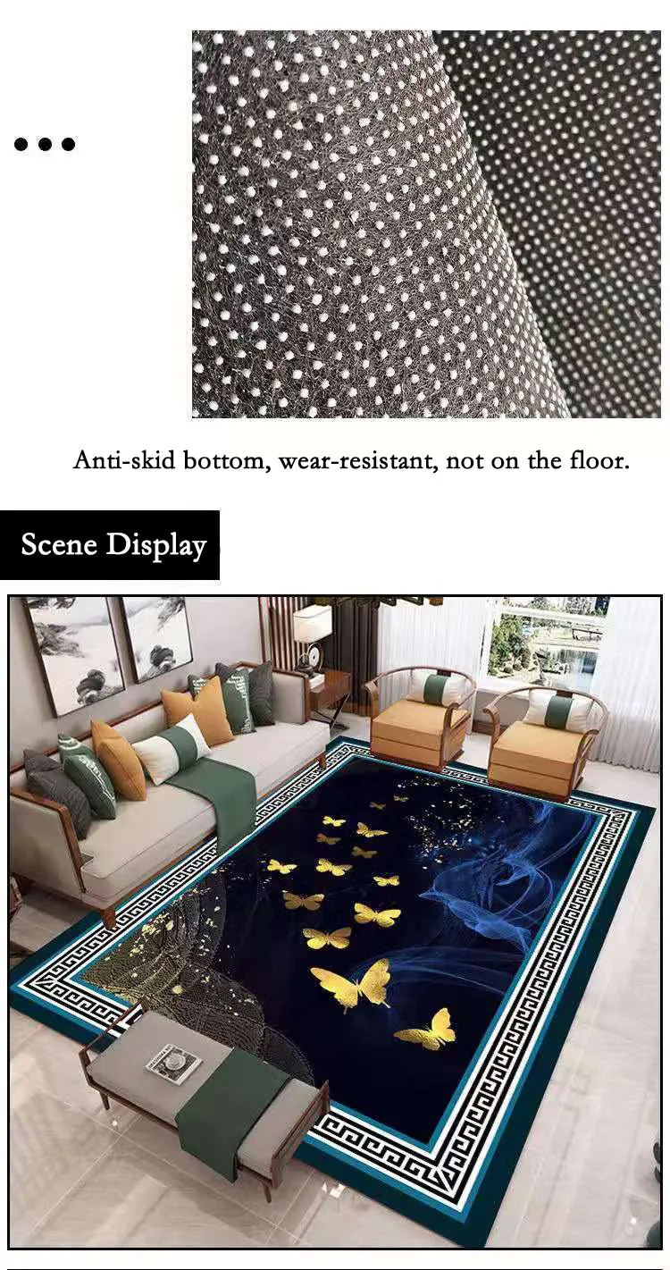 Modern Designer Butterfly's Style Luxury Non-Slip Rug Carpet