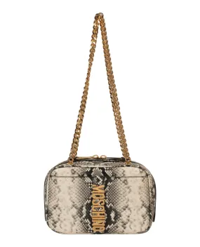 Moschino Snakeskin Print Shoulder Bag