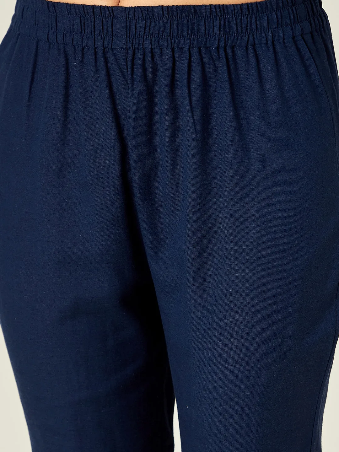 Navy Blue Tapered Pants