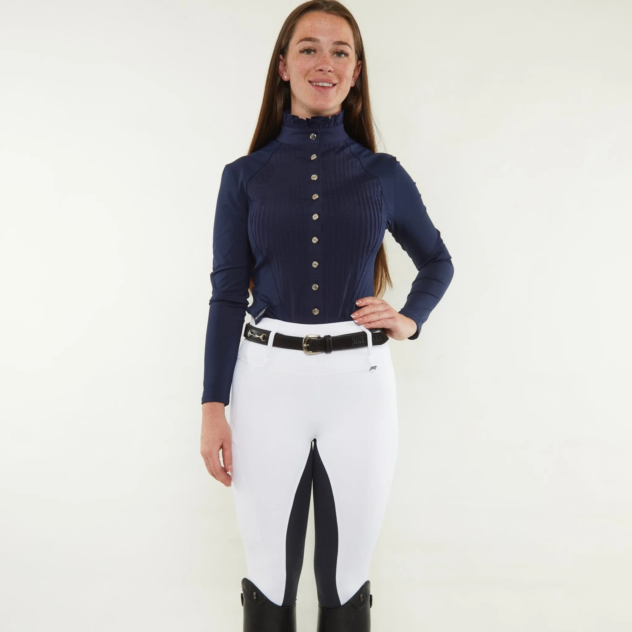 Navy Tudor Competition Show Shirt Shirt