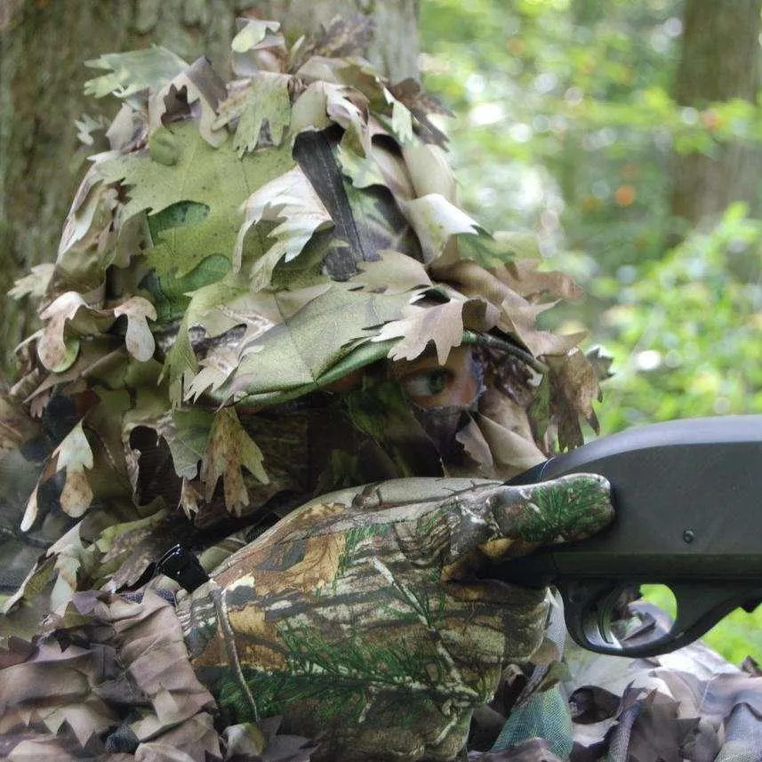 NMG - Leafy Hat With Face Mask - Woodland Green