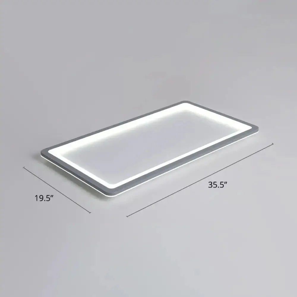 Nordic LED Ceiling Light: Dark Grey Ultra-Thin Flush Mount with Acrylic Shade