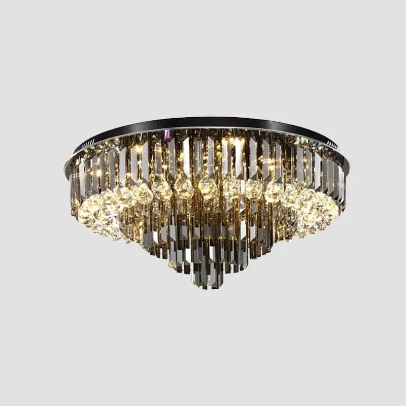 Oline - Ceiling Lamp Round Luxury Black Gold Silver Lighting Fixture