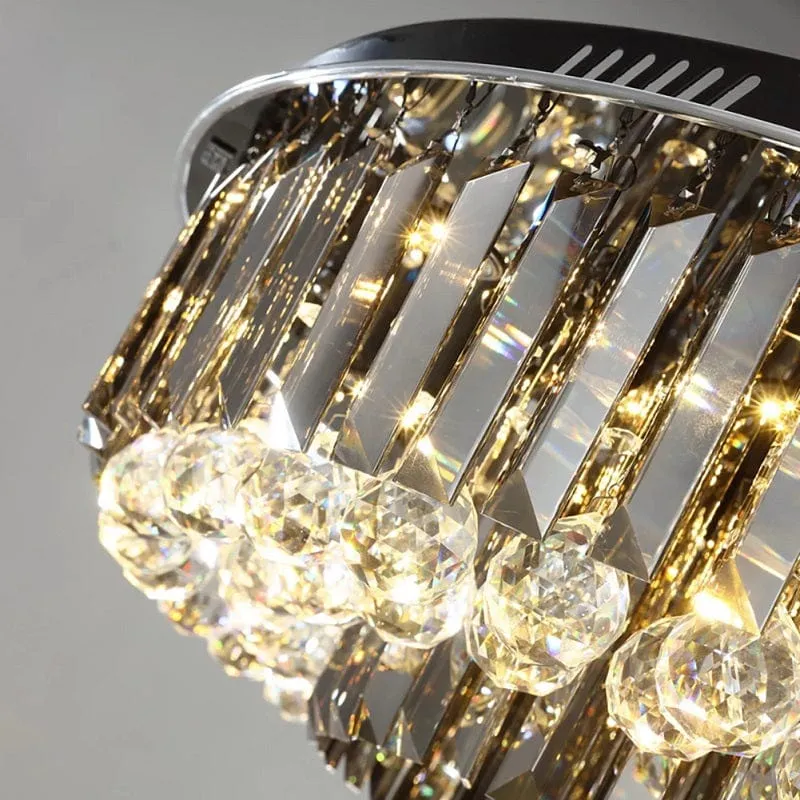 Oline - Ceiling Lamp Round Luxury Black Gold Silver Lighting Fixture