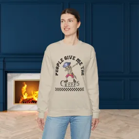People Give Me The Creeps Sweatshirt, Happy Halloween Sweatshirt - Unisex Heavy Blend Crewneck, Halloween Sweatshirt, Cute Spooky Ghost sweatshirt.