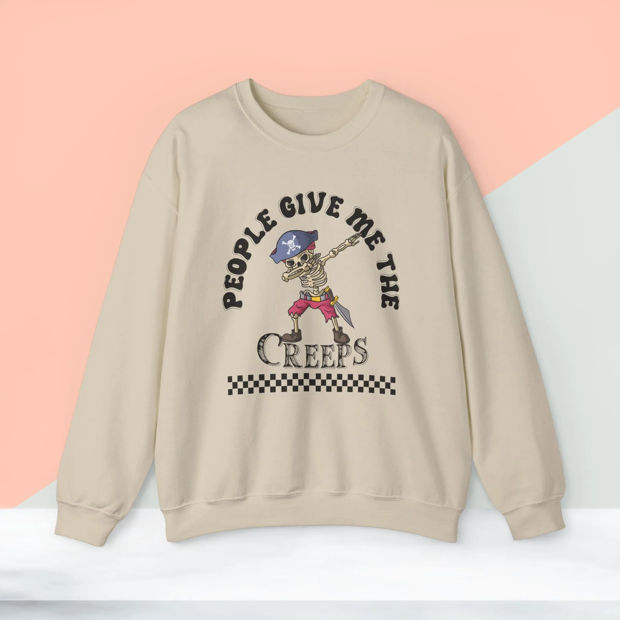 People Give Me The Creeps Sweatshirt, Happy Halloween Sweatshirt - Unisex Heavy Blend Crewneck, Halloween Sweatshirt, Cute Spooky Ghost sweatshirt.