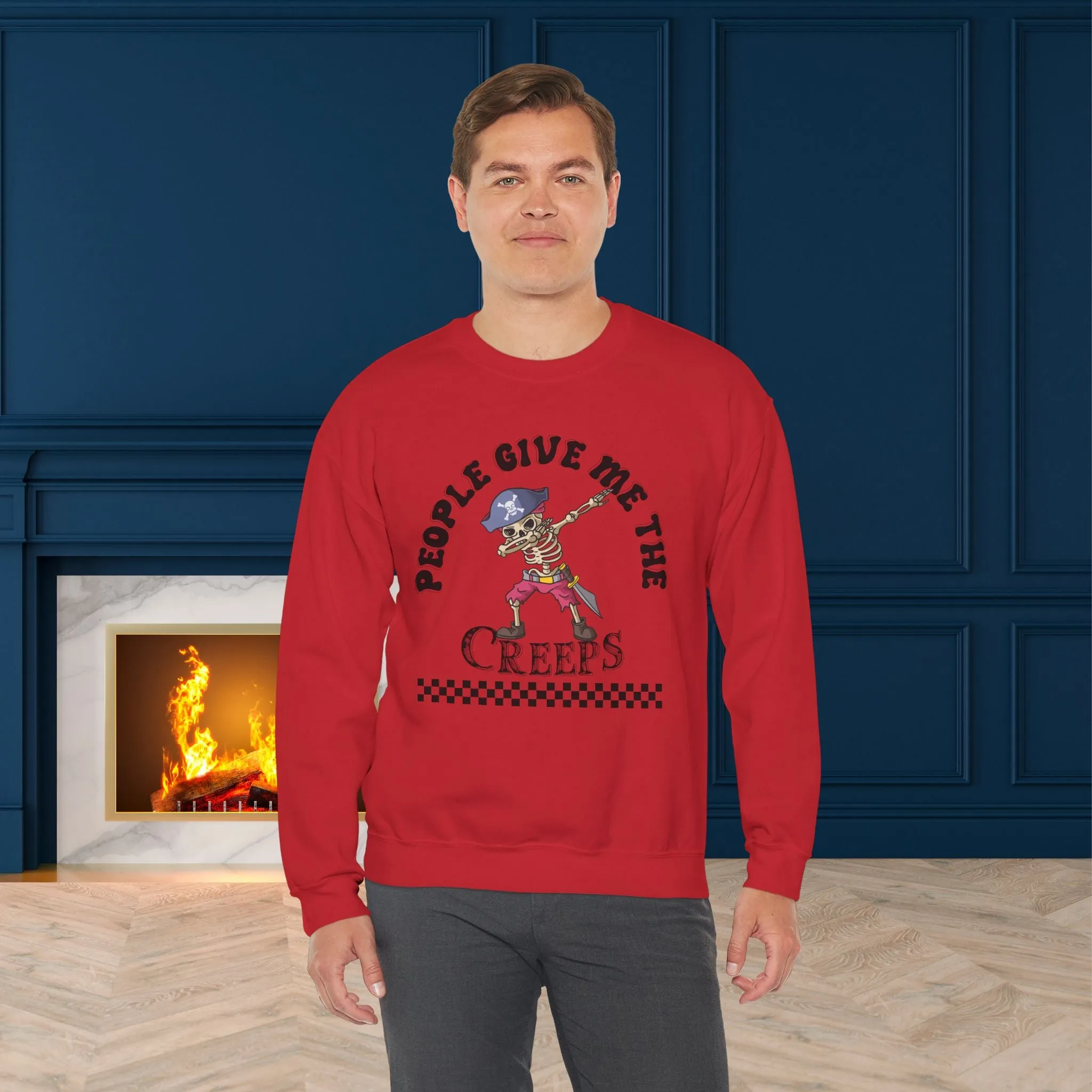 People Give Me The Creeps Sweatshirt, Happy Halloween Sweatshirt - Unisex Heavy Blend Crewneck, Halloween Sweatshirt, Cute Spooky Ghost sweatshirt.
