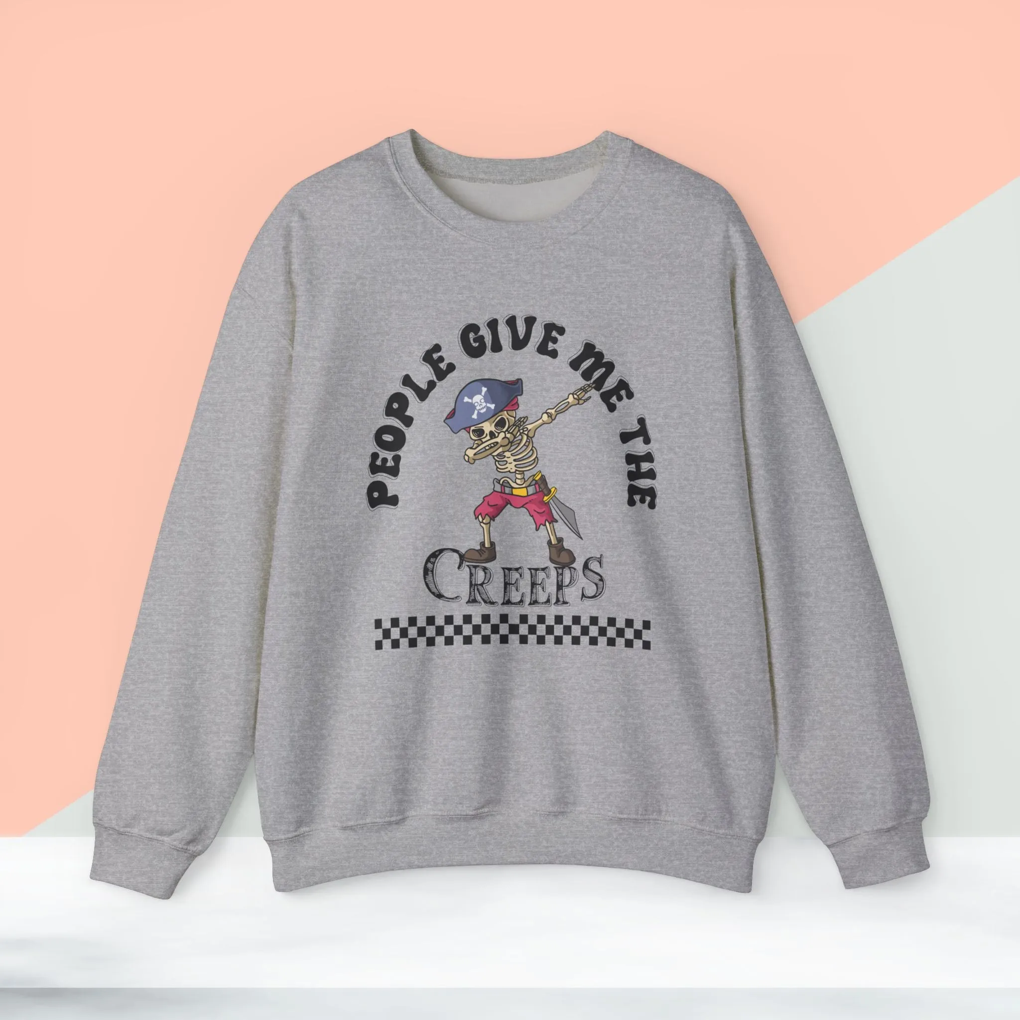 People Give Me The Creeps Sweatshirt, Happy Halloween Sweatshirt - Unisex Heavy Blend Crewneck, Halloween Sweatshirt, Cute Spooky Ghost sweatshirt.