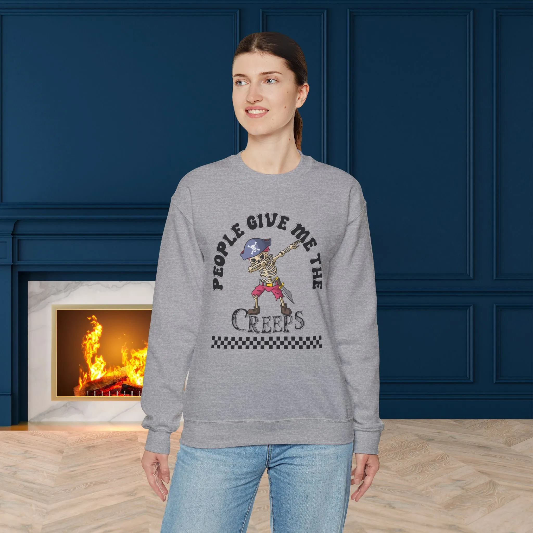 People Give Me The Creeps Sweatshirt, Happy Halloween Sweatshirt - Unisex Heavy Blend Crewneck, Halloween Sweatshirt, Cute Spooky Ghost sweatshirt.