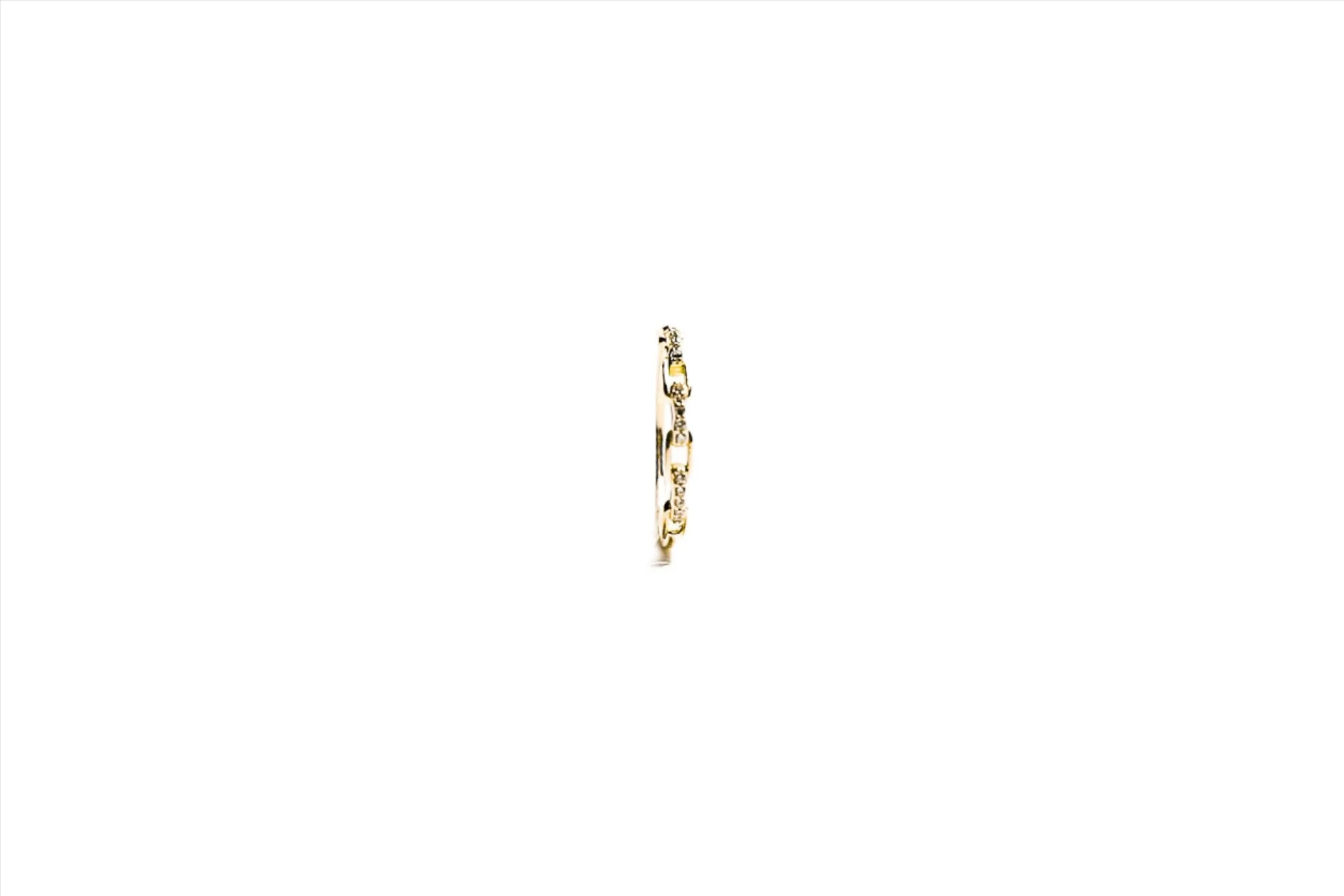 Petite Pave Paperclip Vermeil Ring