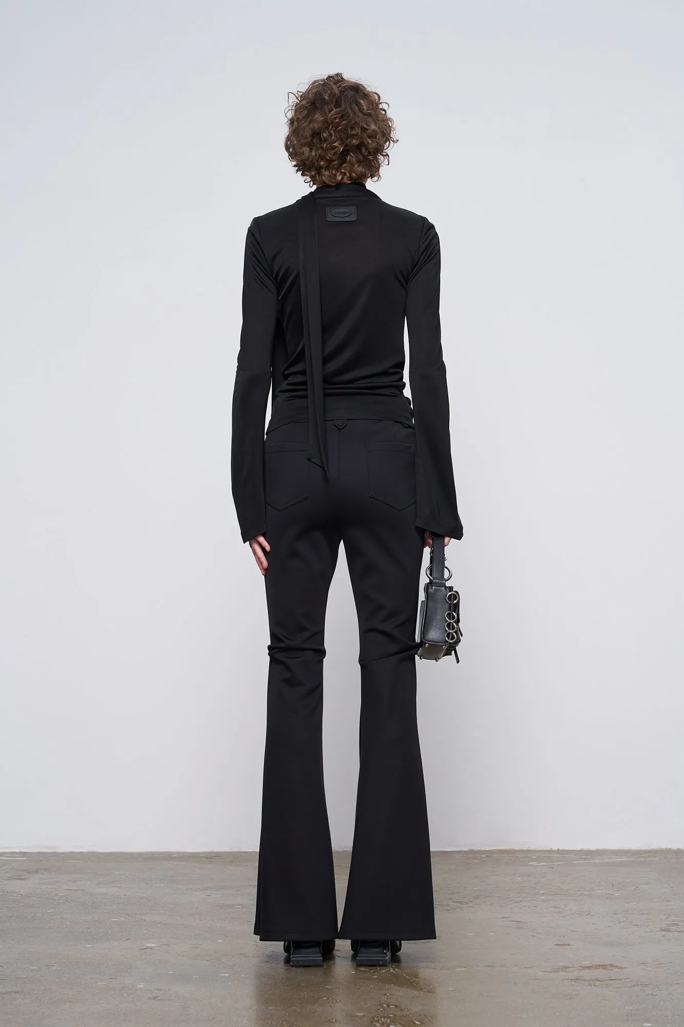 Pinched pleated flared pants