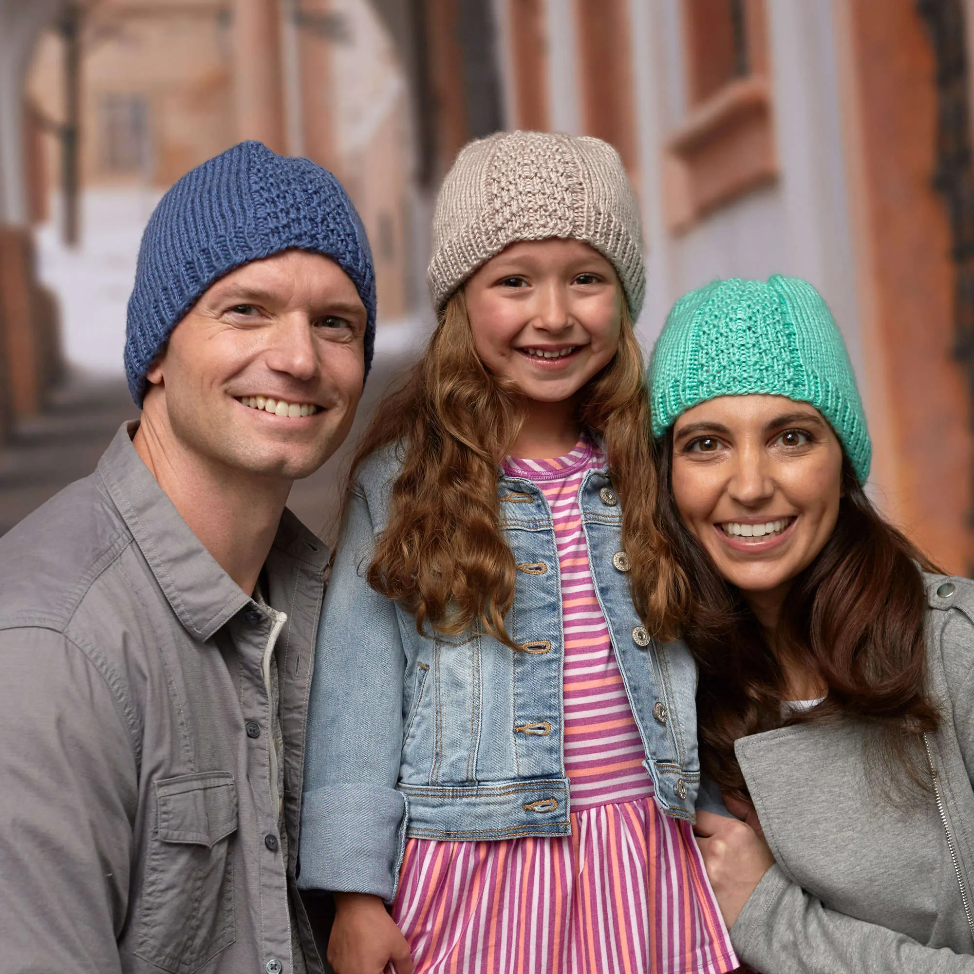 Red Heart Knit Herringbone Hat