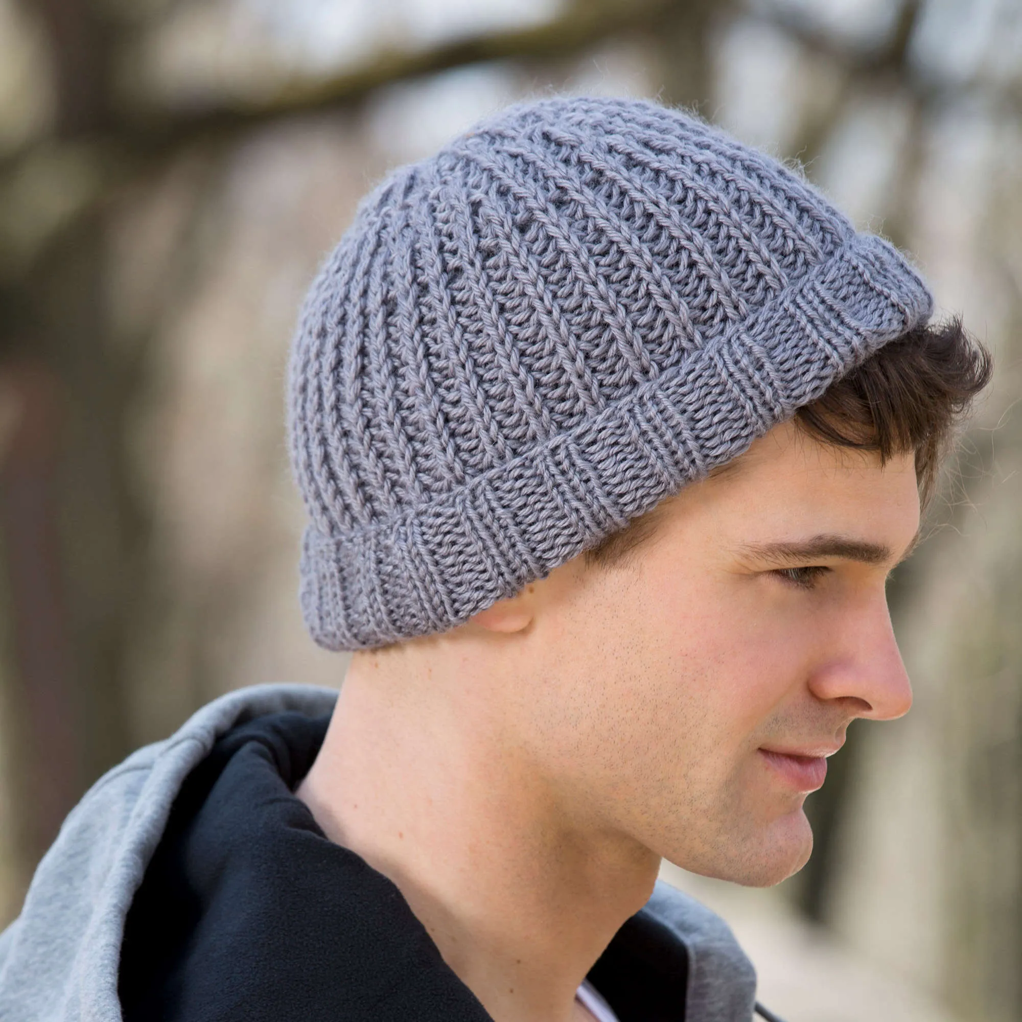 Red Heart Knit His Skull Hat