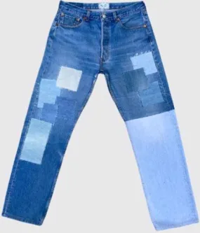 Reworked Men Denim Pants made using Men Lee, Levis and Wrangler Denim Pants, 40 pieces Style # CR886