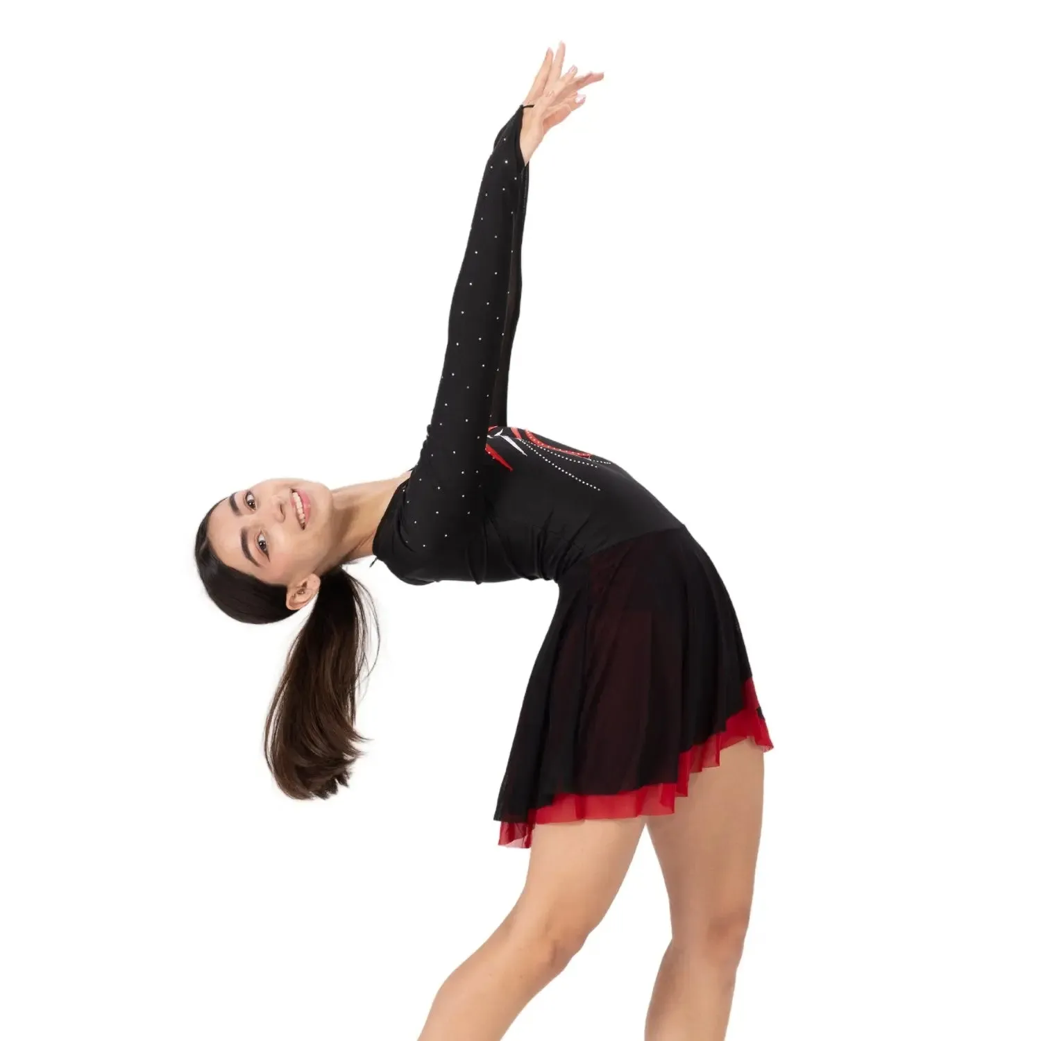 Rhythmic Gymnastic/Figure Skating Leotard dress with Foil Pattern