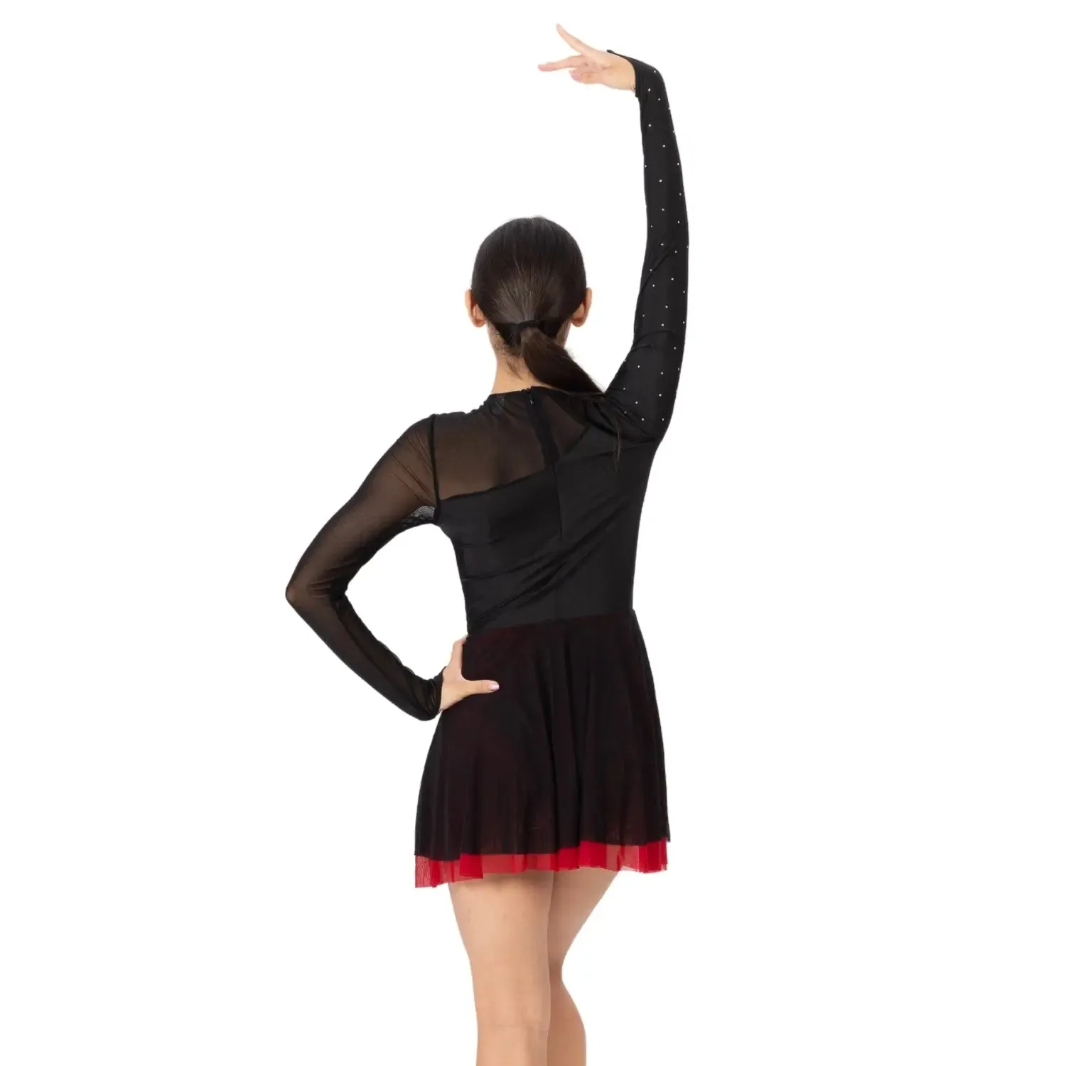 Rhythmic Gymnastic/Figure Skating Leotard dress with Foil Pattern
