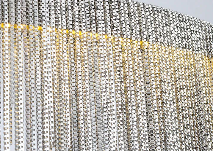 Rylight 1/2-Layer Round Aluminum Tassel Chandelier in Chrome Finish