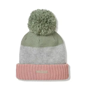 Sealskinz Flitcham WP CW Bobble Hat Pink / Green / Grey
