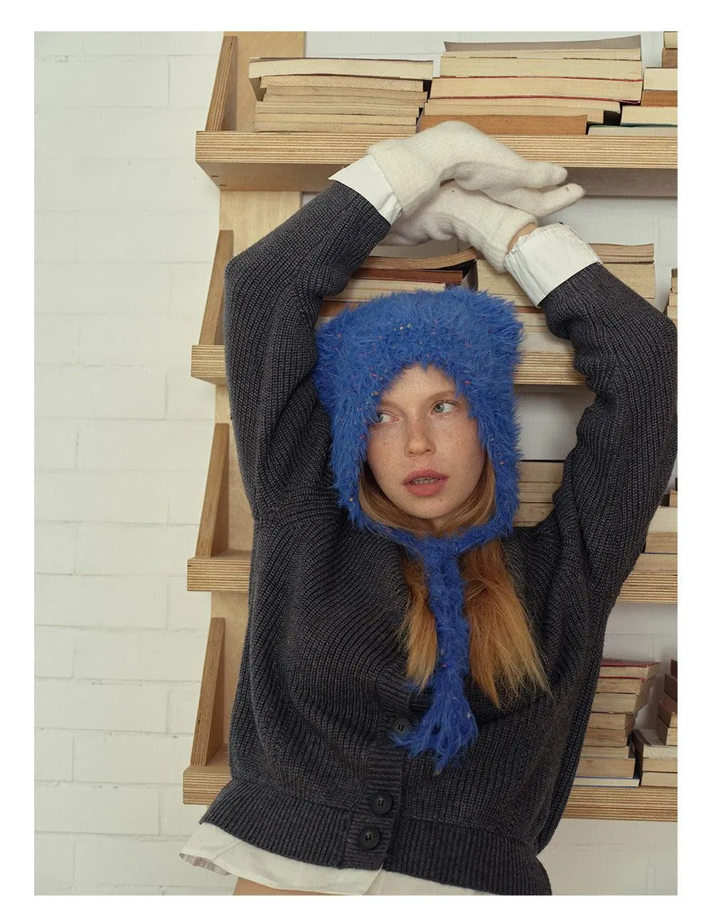Solid Color Cute Sweet String Tie Knit Hat YH3050