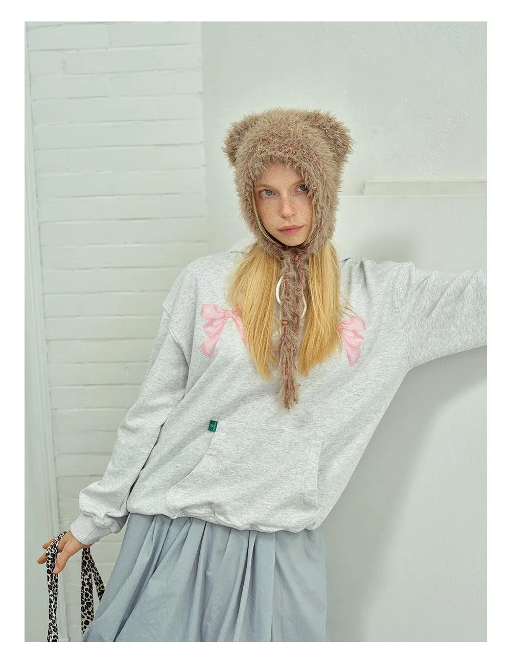 Solid Color Cute Sweet String Tie Knit Hat YH3050