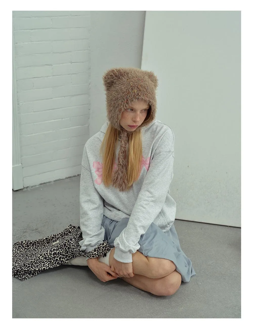Solid Color Cute Sweet String Tie Knit Hat YH3050
