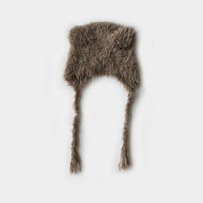 Solid Color Cute Sweet String Tie Knit Hat YH3050