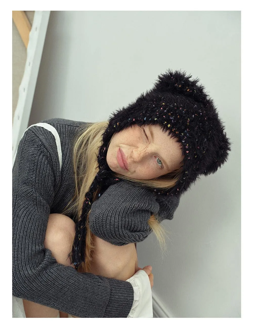 Solid Color Cute Sweet String Tie Knit Hat YH3050