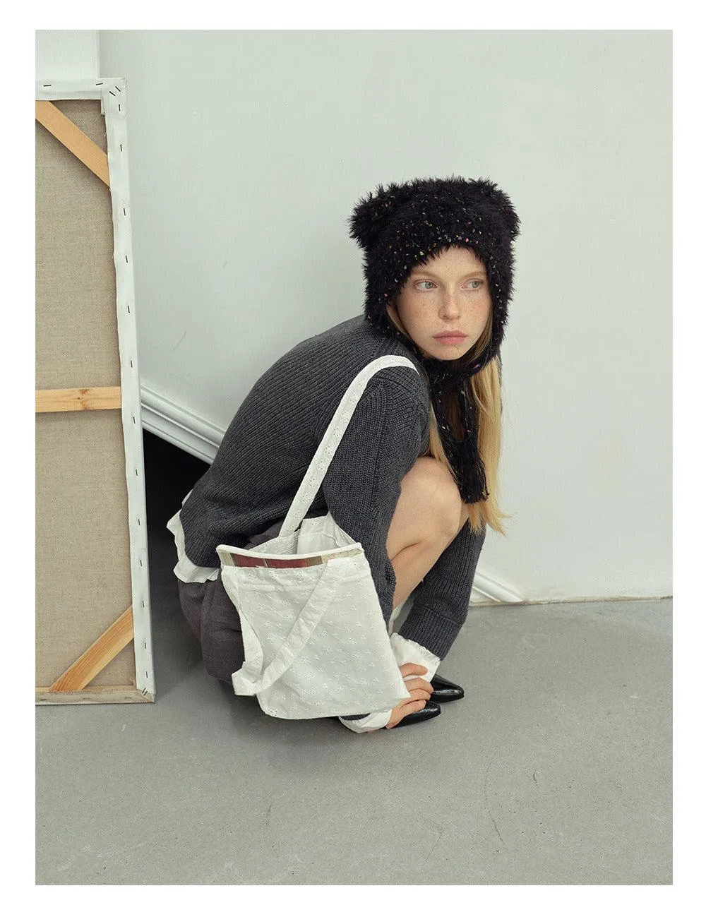 Solid Color Cute Sweet String Tie Knit Hat YH3050