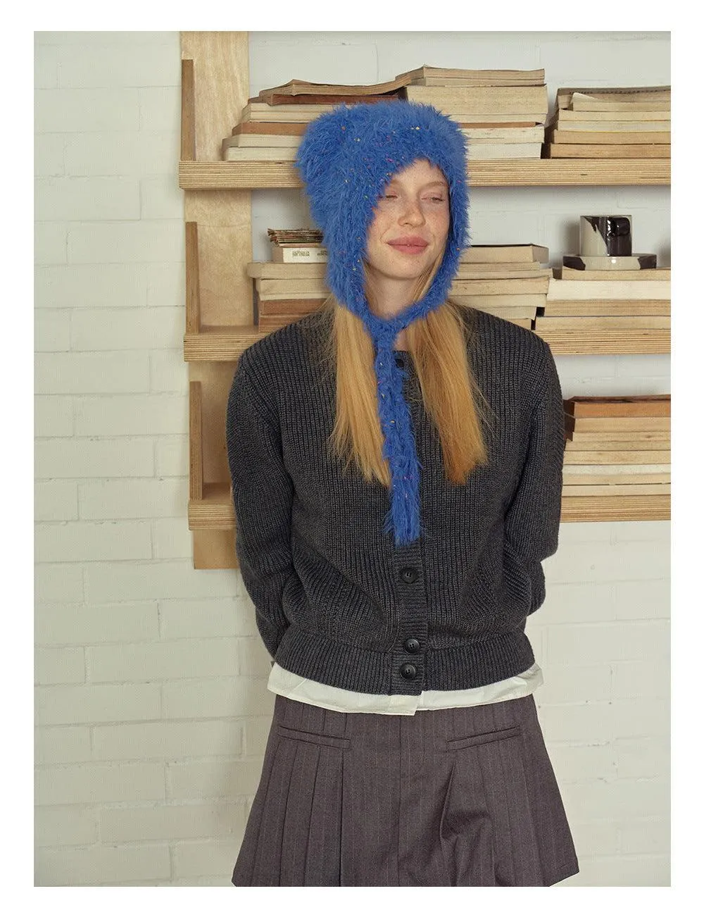 Solid Color Cute Sweet String Tie Knit Hat YH3050