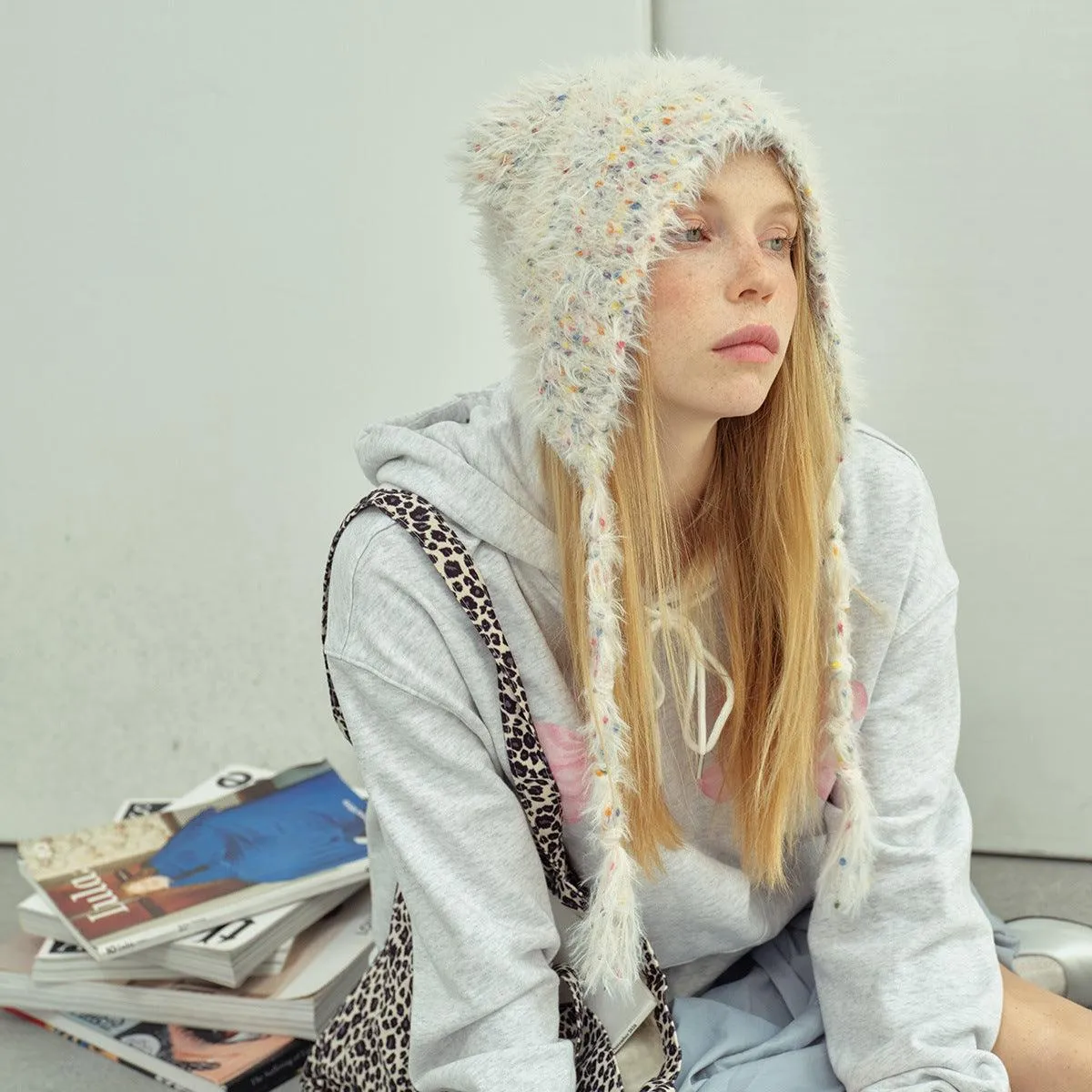 Solid Color Cute Sweet String Tie Knit Hat YH3050